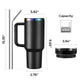 White to Silver Stainless Steel Tumbler with Removable Handle (40oz)