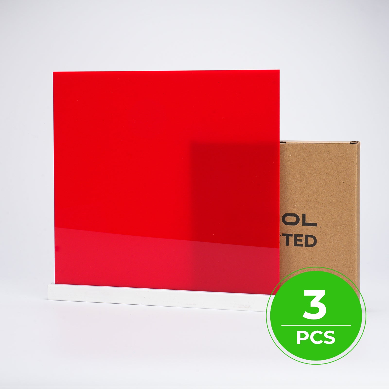 1/8'' Red Opaque Glossy Acrylic Sheet (3pcs)