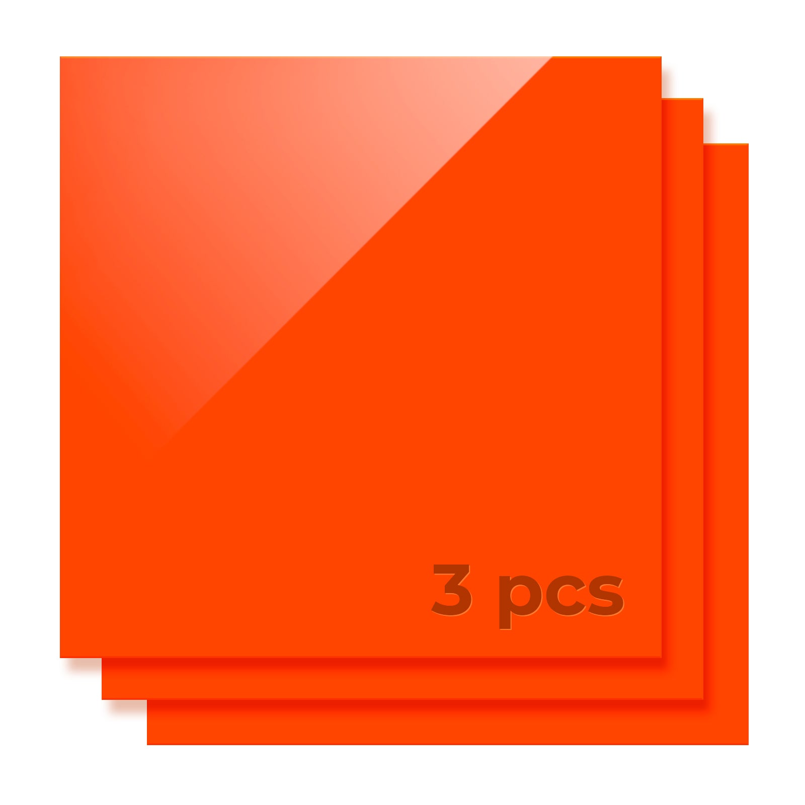 1/8'' Orange Opaque Glossy Acrylic Sheet (3pcs)