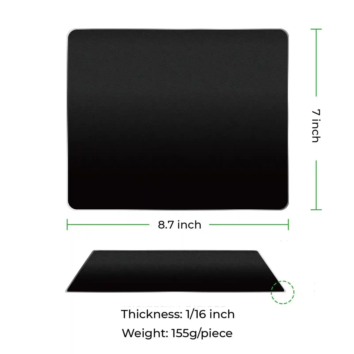 Black Metal Mouse Pad (2pcs)