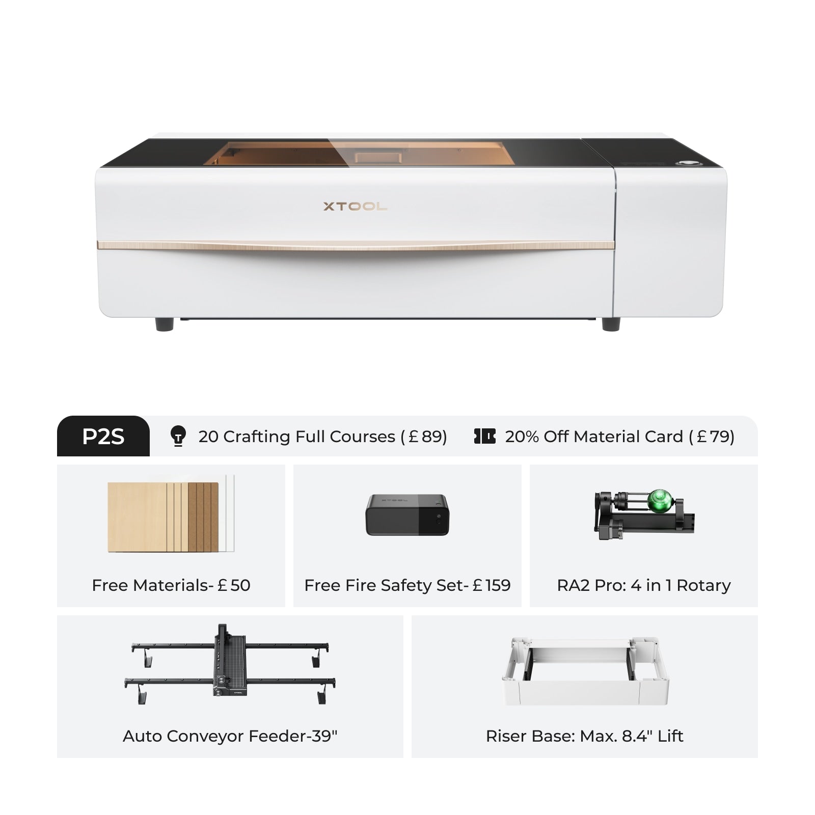 xTool P2S & P2 55W Desktop CO2 Laser Cutter