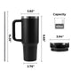 Black to Silver Stainless Steel Tumbler with Removable Handle (40oz)