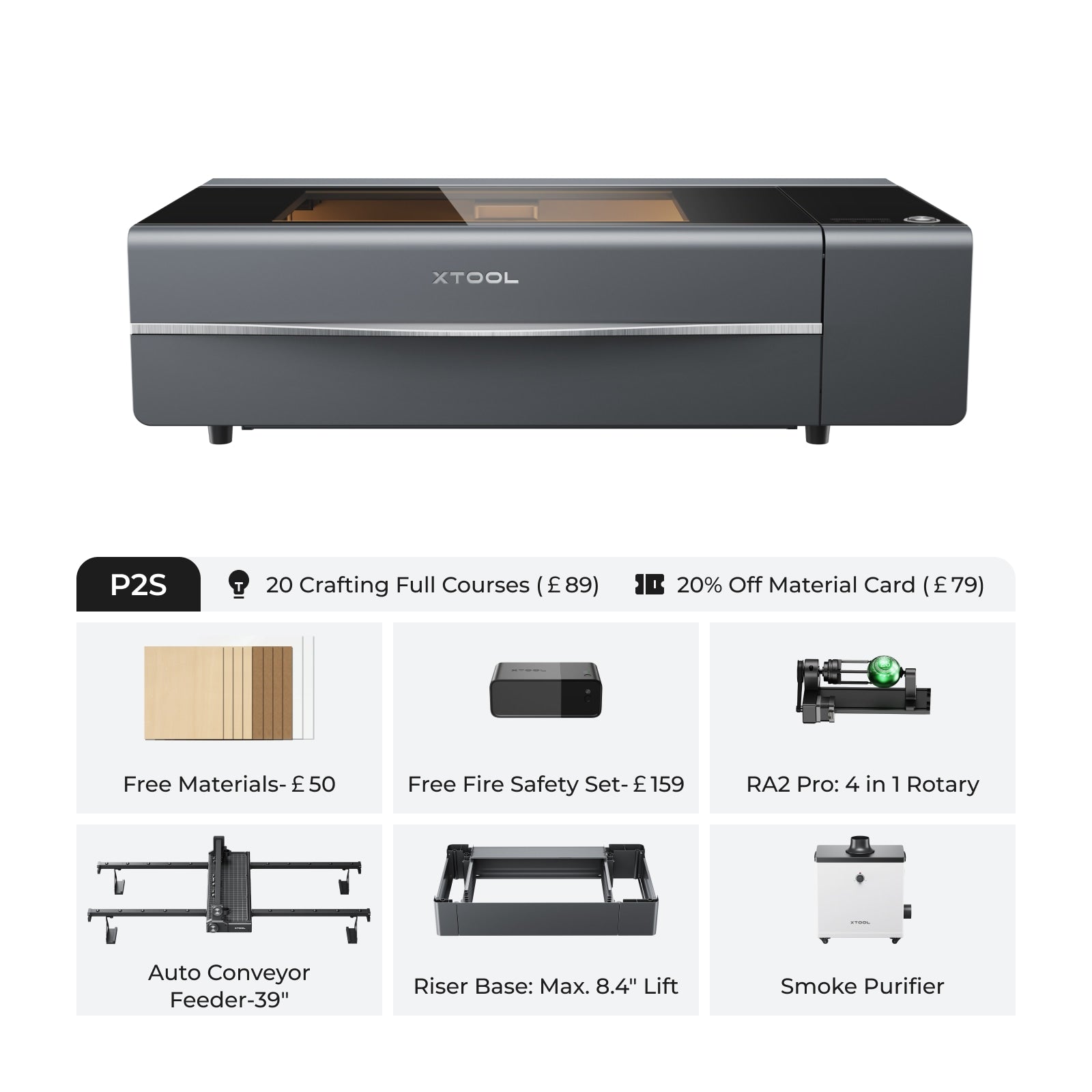 xTool P2S & P2 55W Desktop CO2 Laser Cutter