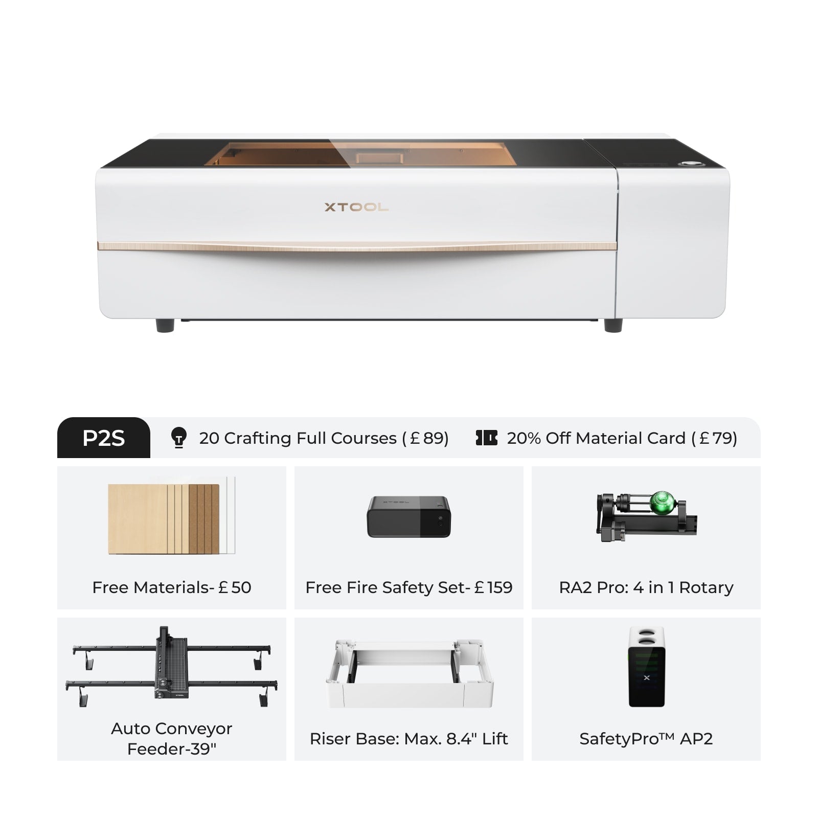 xTool P2S & P2 55W Desktop CO2 Laser Cutter