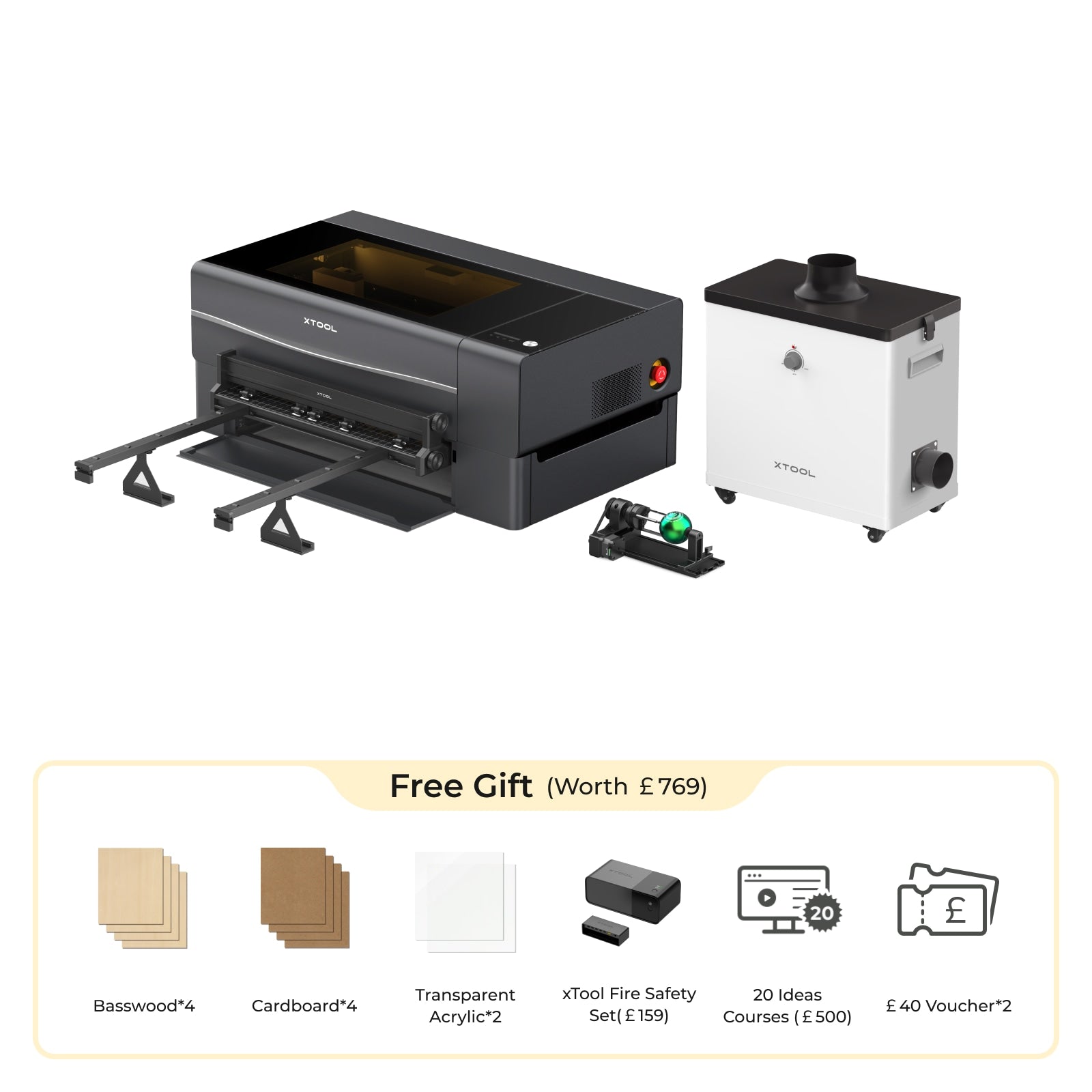 xTool P2S & P2 55W Desktop CO2 Laser Cutter