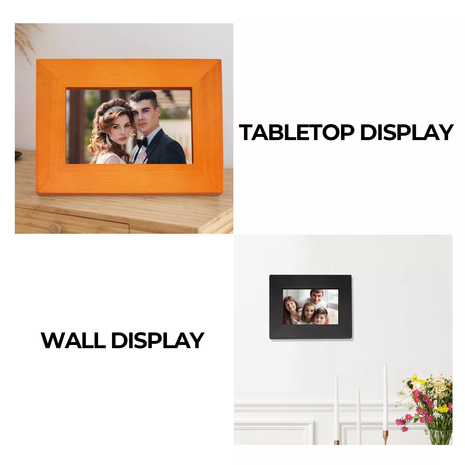 Wooden-colored Wooden Photo Frame (3pcs)