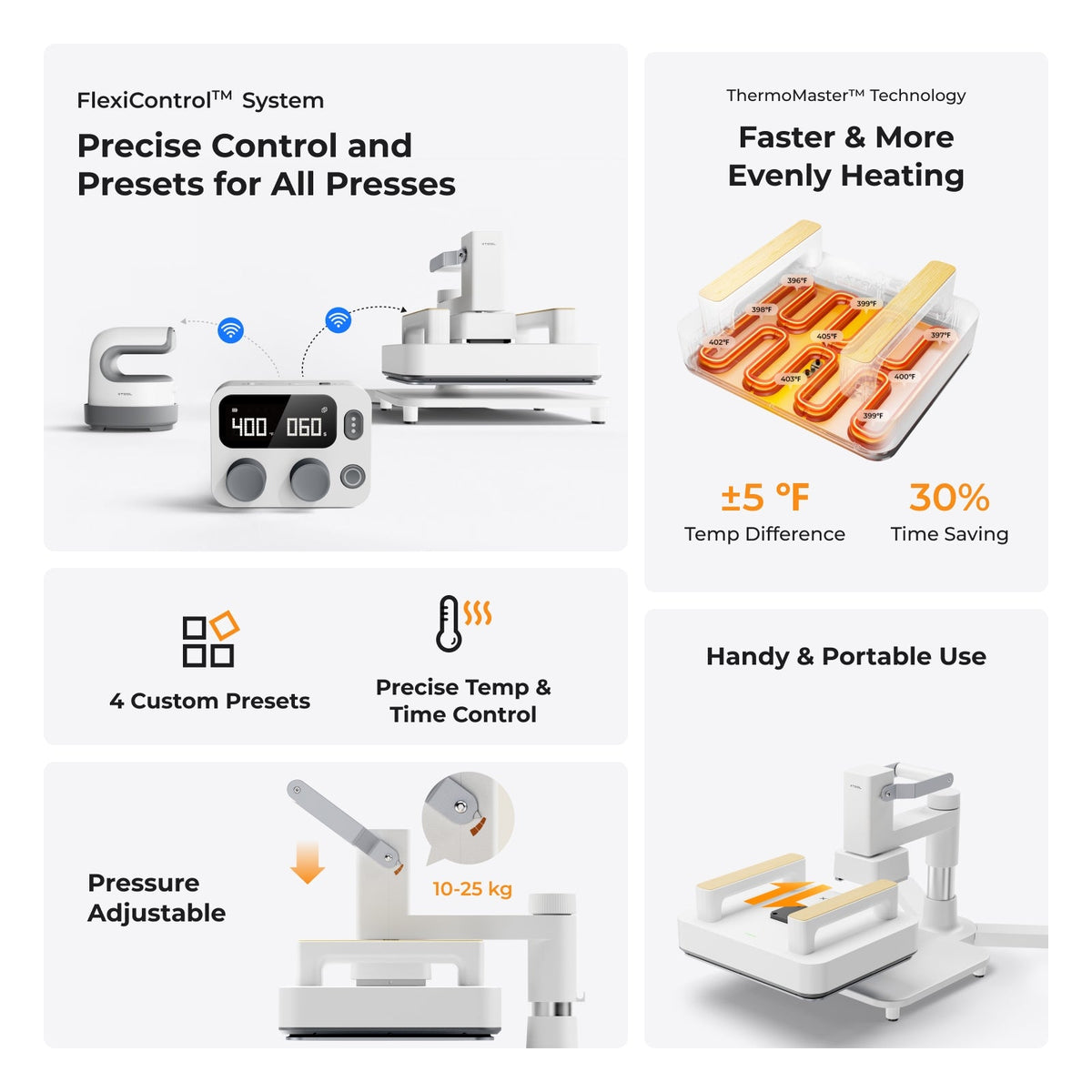 Xtool heat press machine for t shirts htv sublimation and dtf transf
