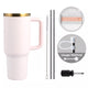 Pink to Gold Stainless Steel Tumbler with Removable Handle (40oz)