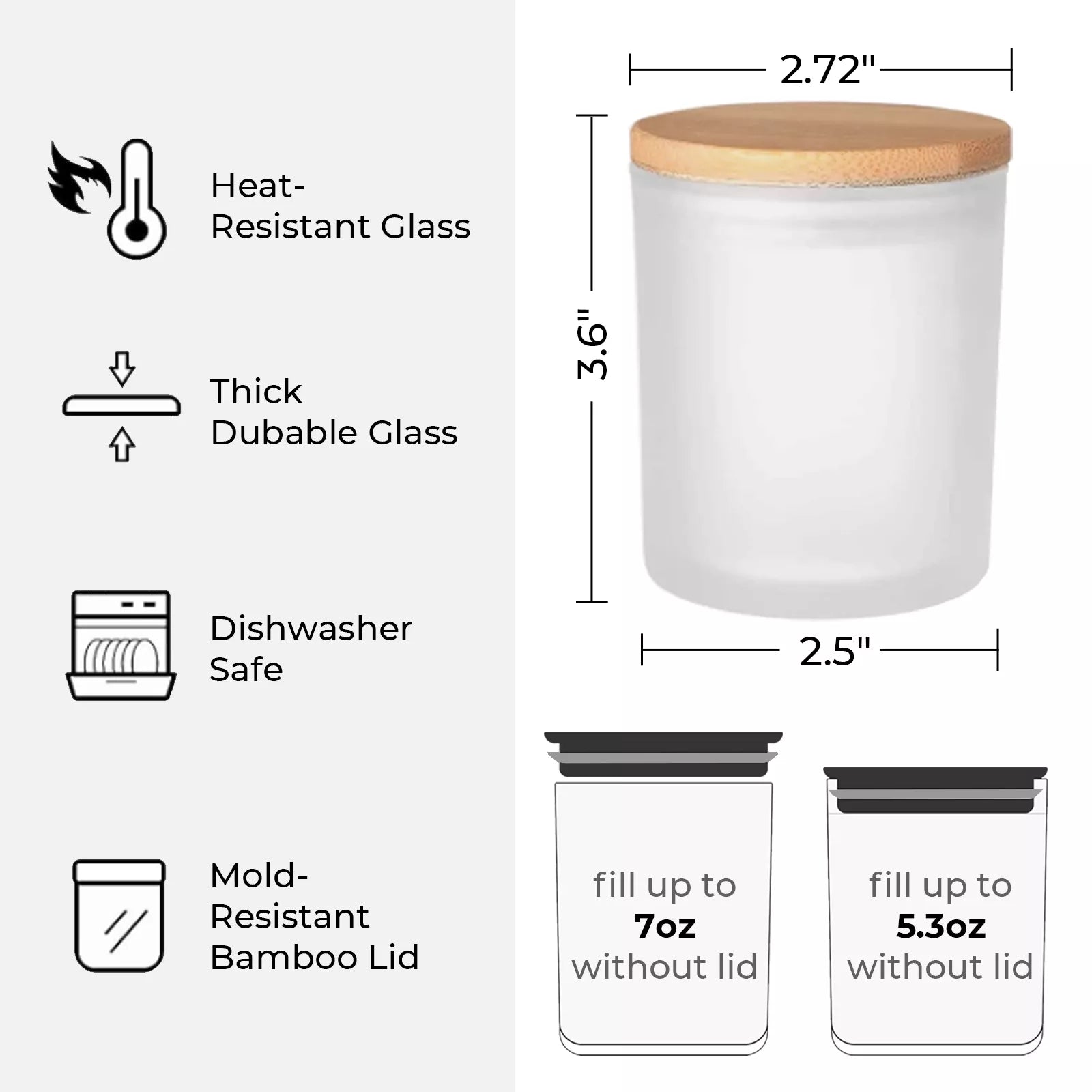 15-Pack 7oz Frosted Transparent Candle Jars with Making Kits