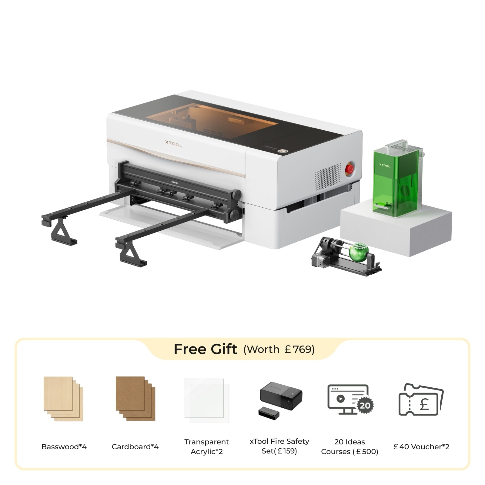xTool S1 Laser Cutter & F1 Fast Laser Engraving Machine, Most Valuable  Efficiency-Boosting Combo for Small Business, Thick Cut with 20W Diode  Laser