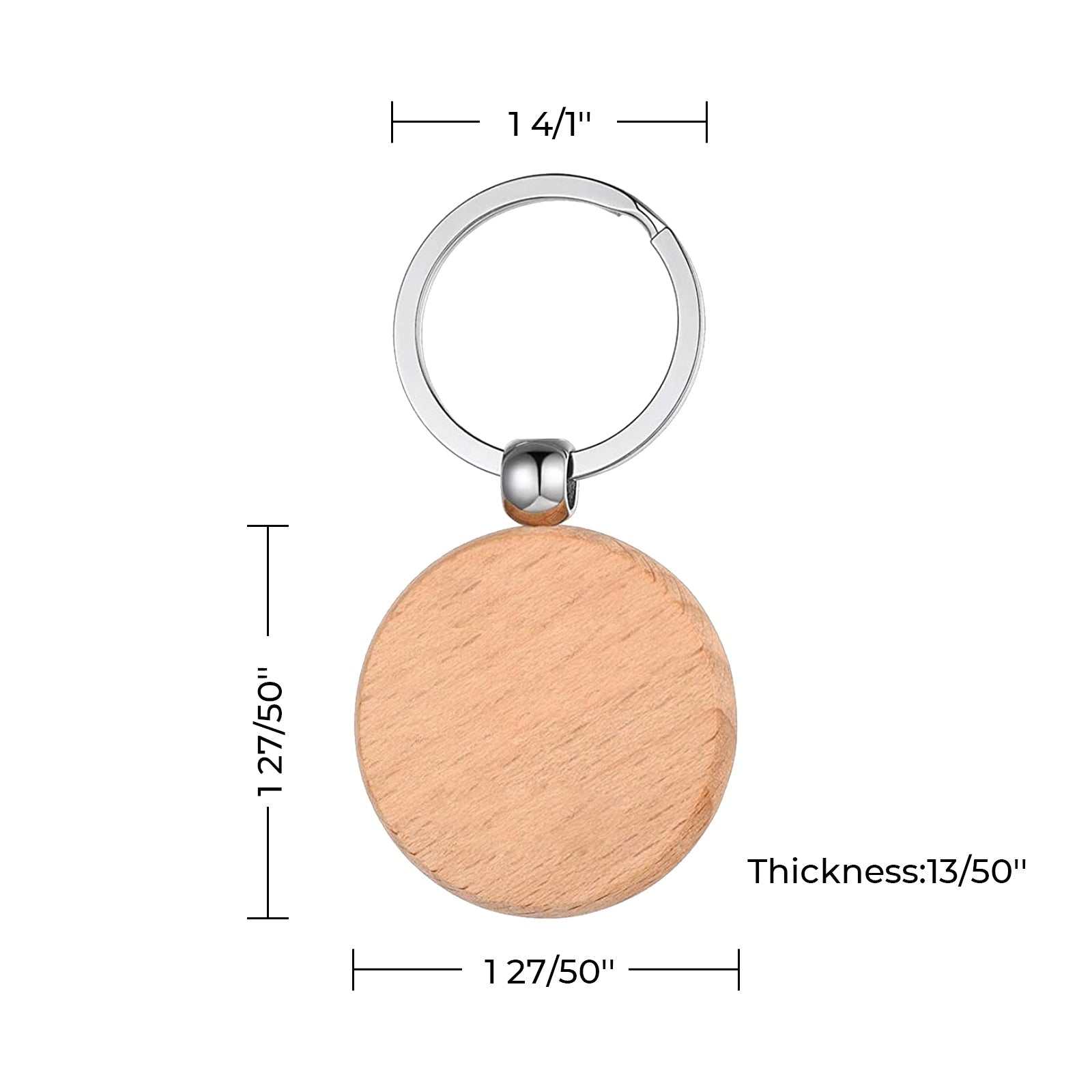 Round Wooden Keychain (10pcs)