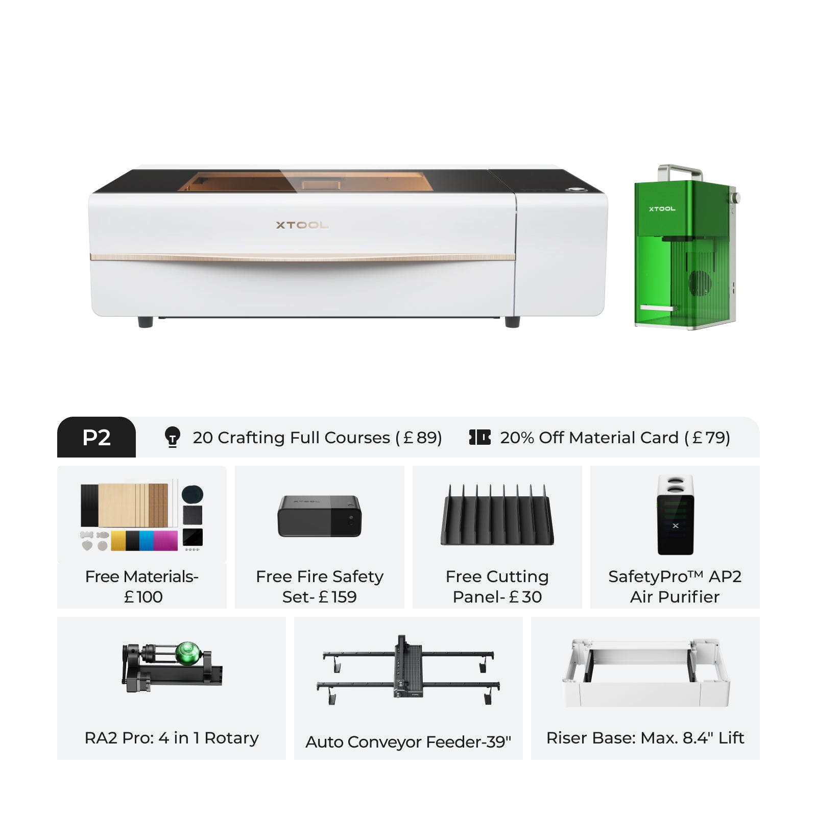 xTool P2S & P2 55W Desktop CO2 Laser Cutter