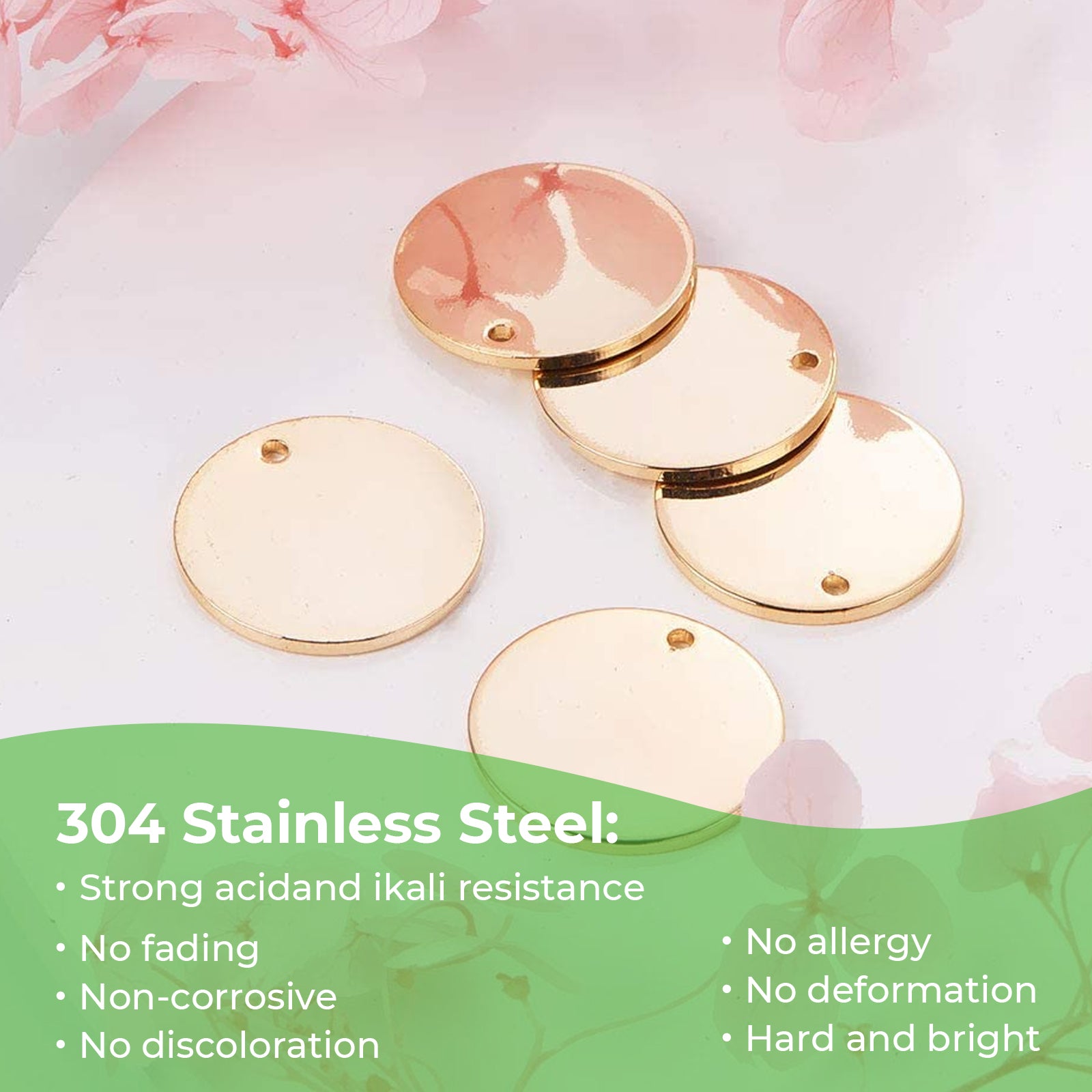 Round Tag Electroplated Multicolor Pendant (30pcs)