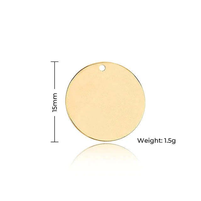 Round Tag Electroplated Multicolor Pendant (30pcs)