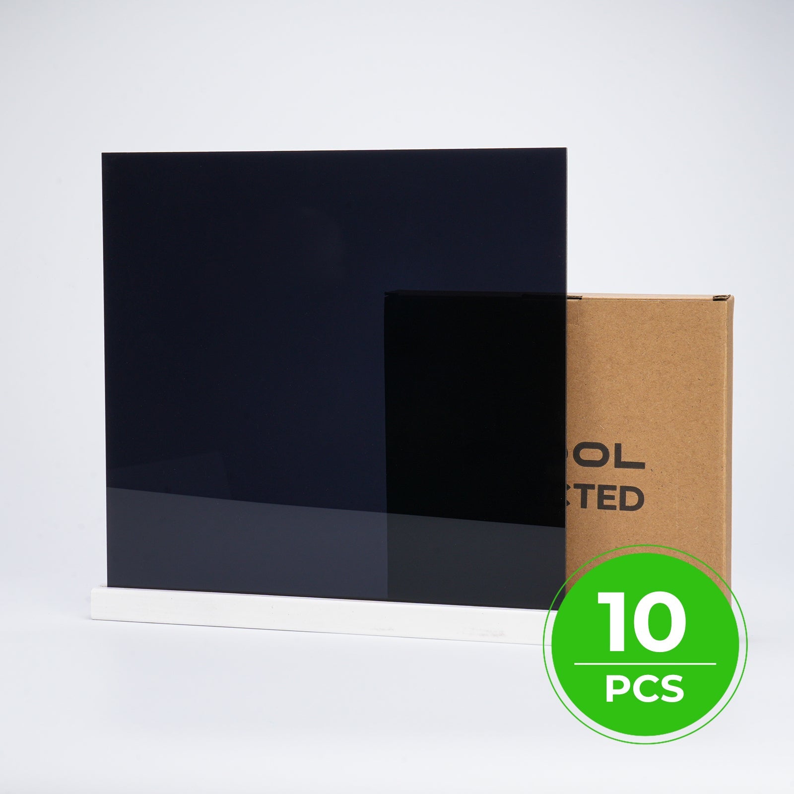 1/25'' Black Opaque Glossy Acrylic Sheet Plexiglass (10pcs)