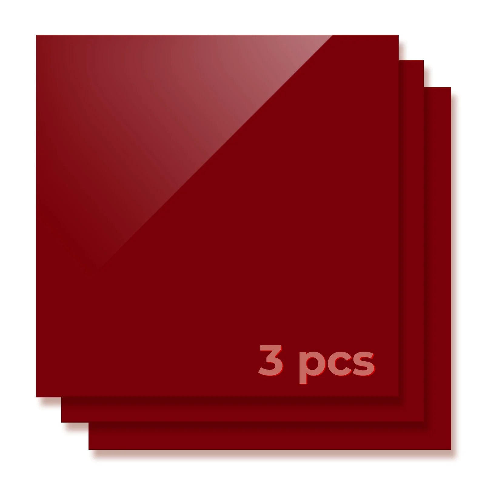 1/8“ Red Fire Retardant Acrylic Sheet Plexiglass for Diode Laser Cutting (3pcs)