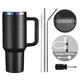 Black To Iridescent Stainless Steel Tumbler with Removable Handle (40oz)