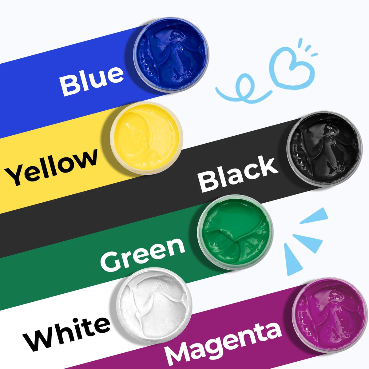 706 Ink Screen Color Basic Color Acrylic Screen Printing Ink Set (6 Colors)
