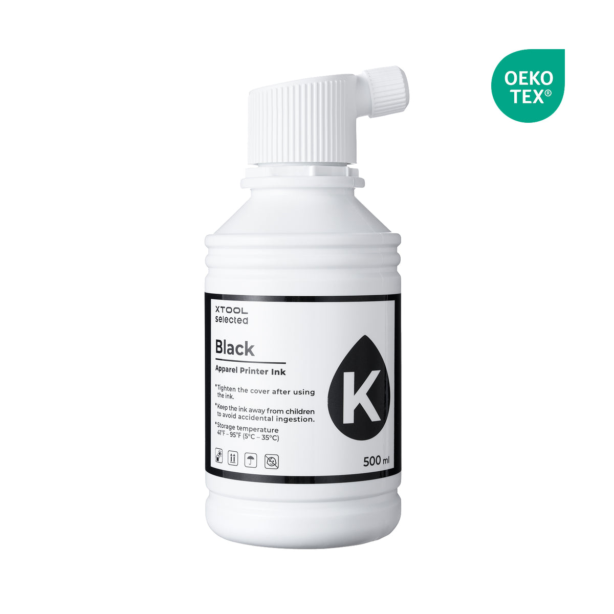 xTool Selected Apparel Printer Black Ink (500ml)