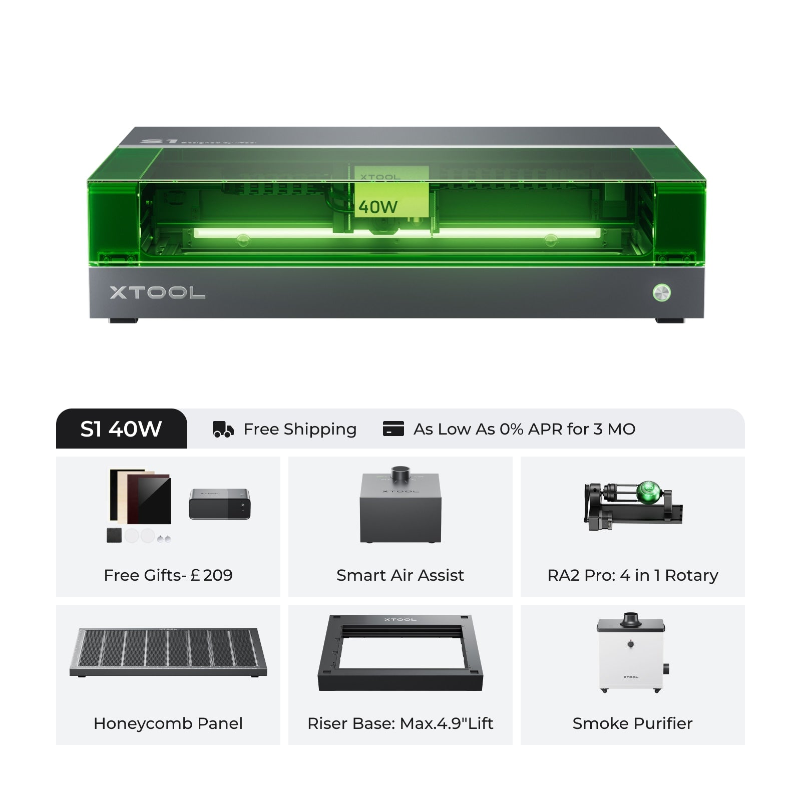 xTool S1 Enclosed Diode Laser Cutter