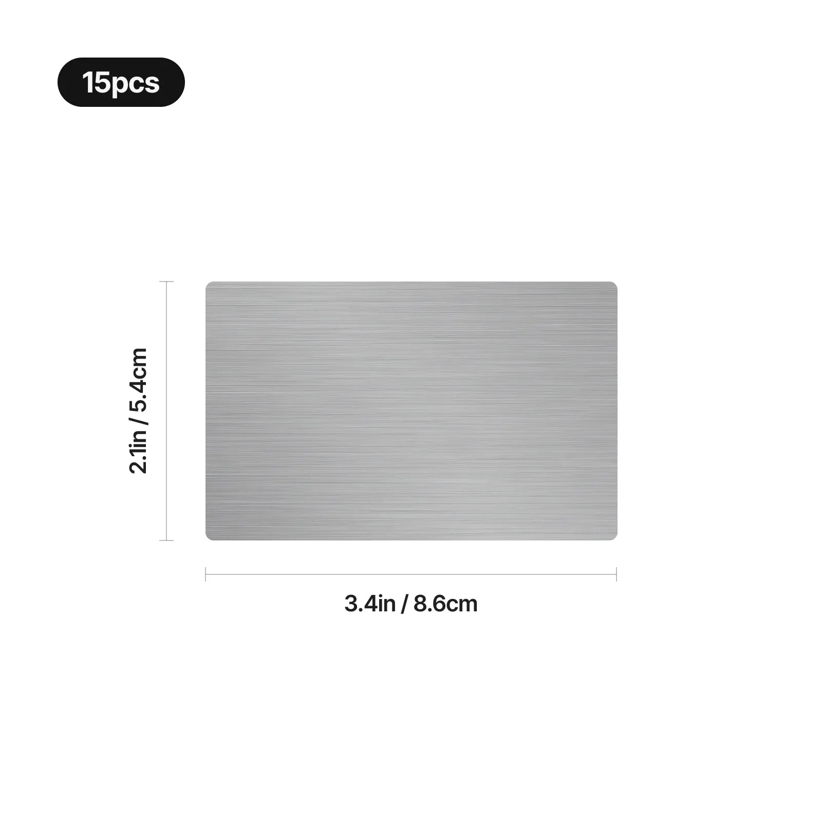 0.5mm Stainless Steel Metal Business Cards (15pcs)