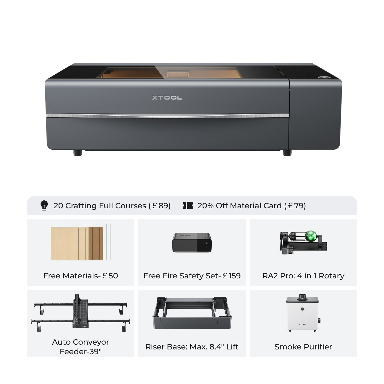 xTool P2S & P2 55W Desktop CO2 Laser Cutter