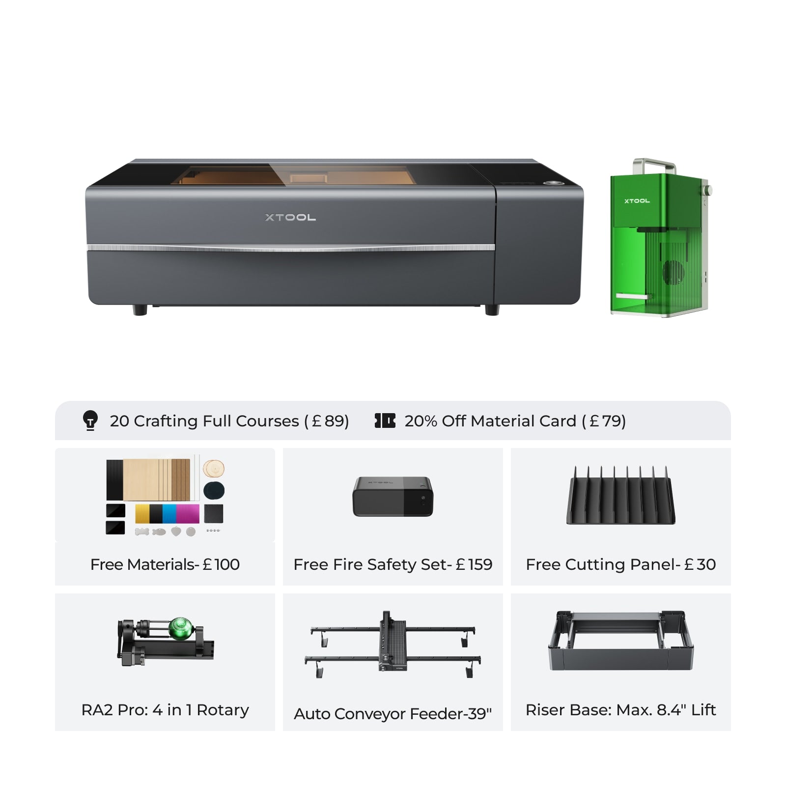 xTool P2 Versatile and Smart Desktop 55W CO2 Laser Cutter