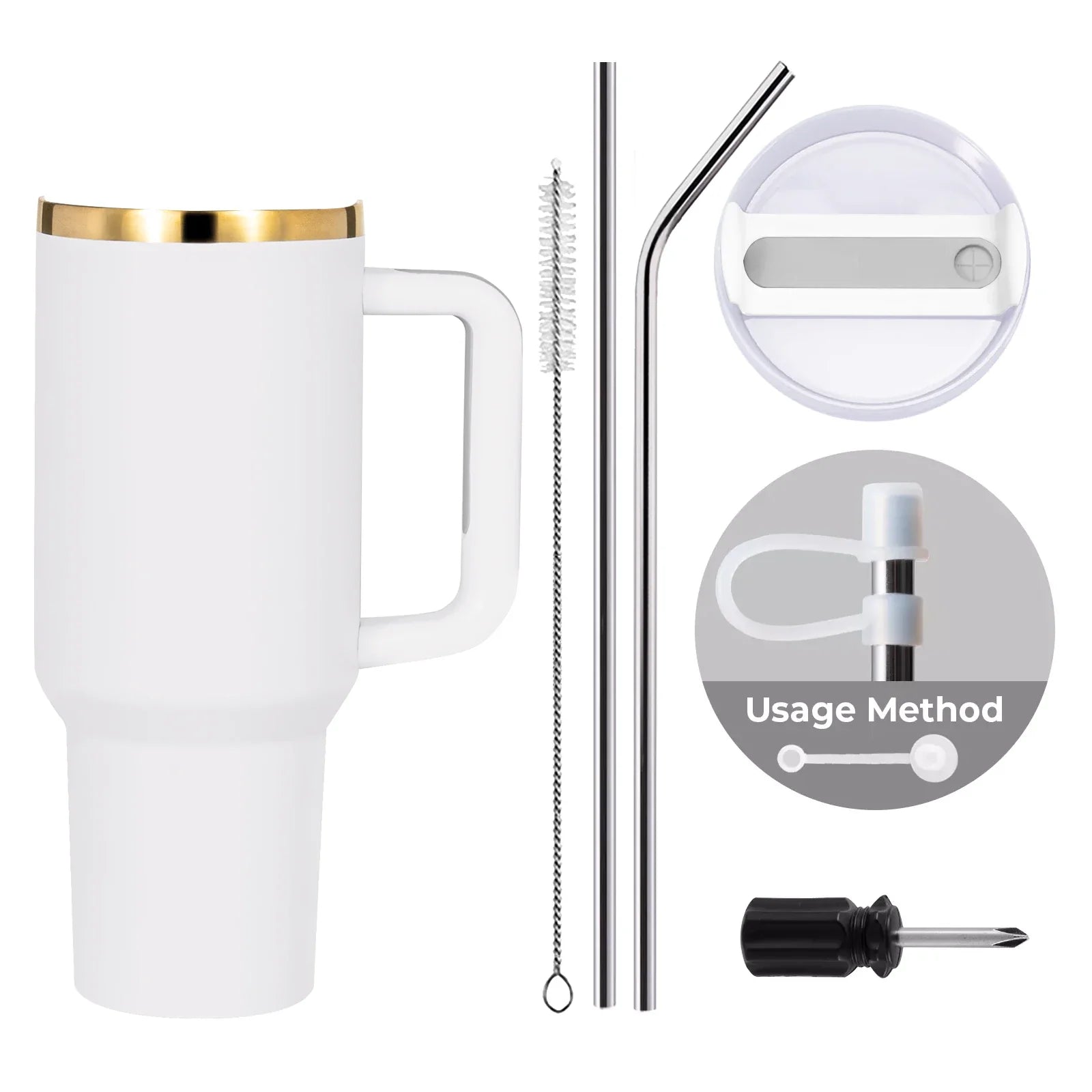 Xtool white to gold stainless steel tumbler 1