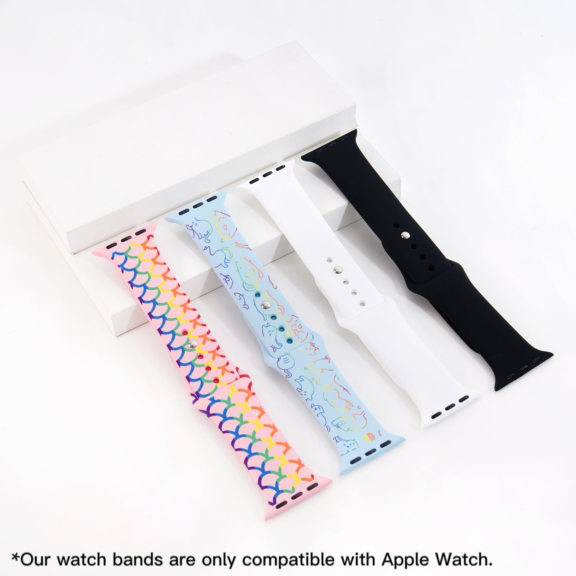 Silicone Apple Watch Bands with Laserable Rainbow Filling (neo)