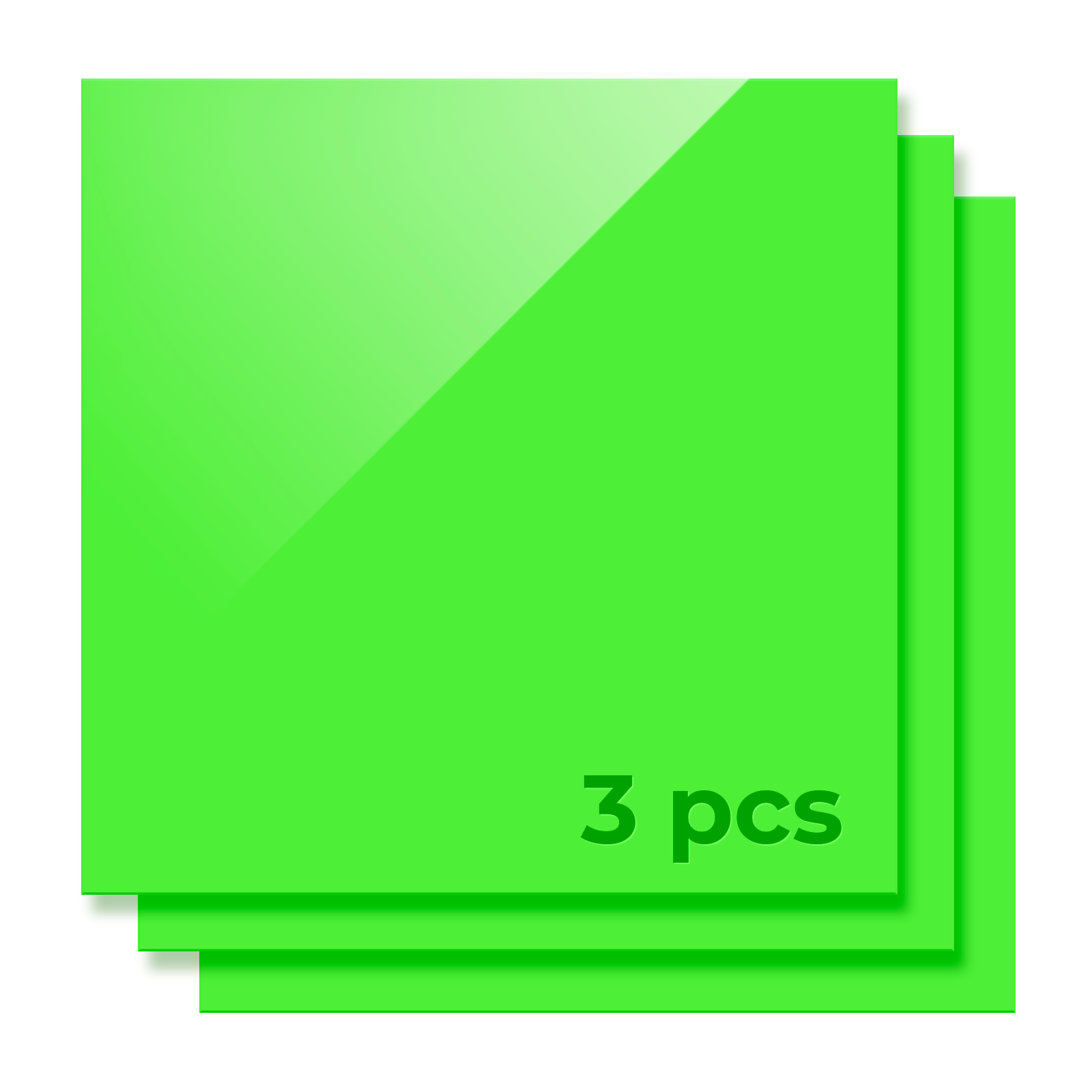 1/8'' Grass Green Opaque Glossy Acrylic Sheet (3pcs)