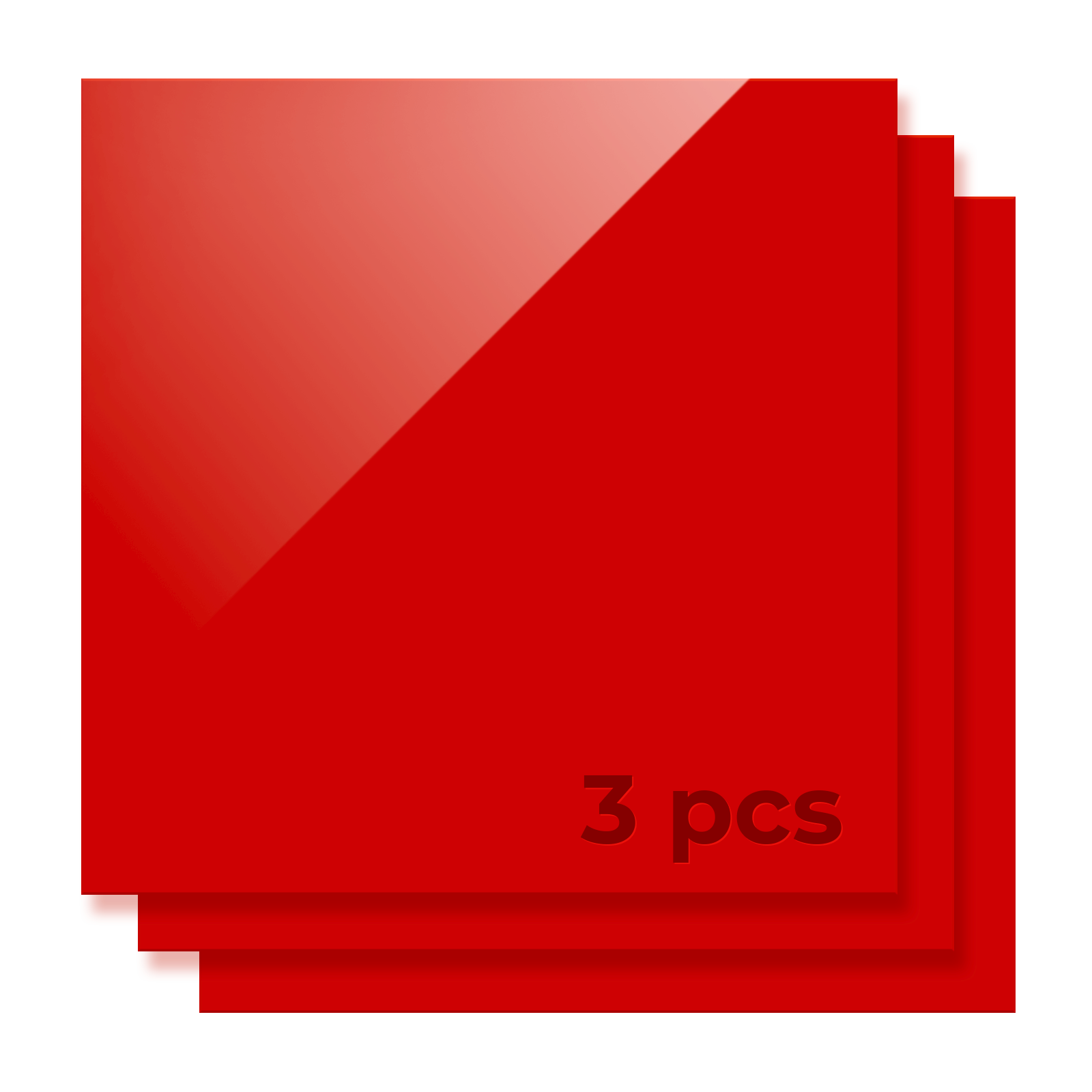 1/8'' Red Opaque Glossy Acrylic Sheet (3pcs)
