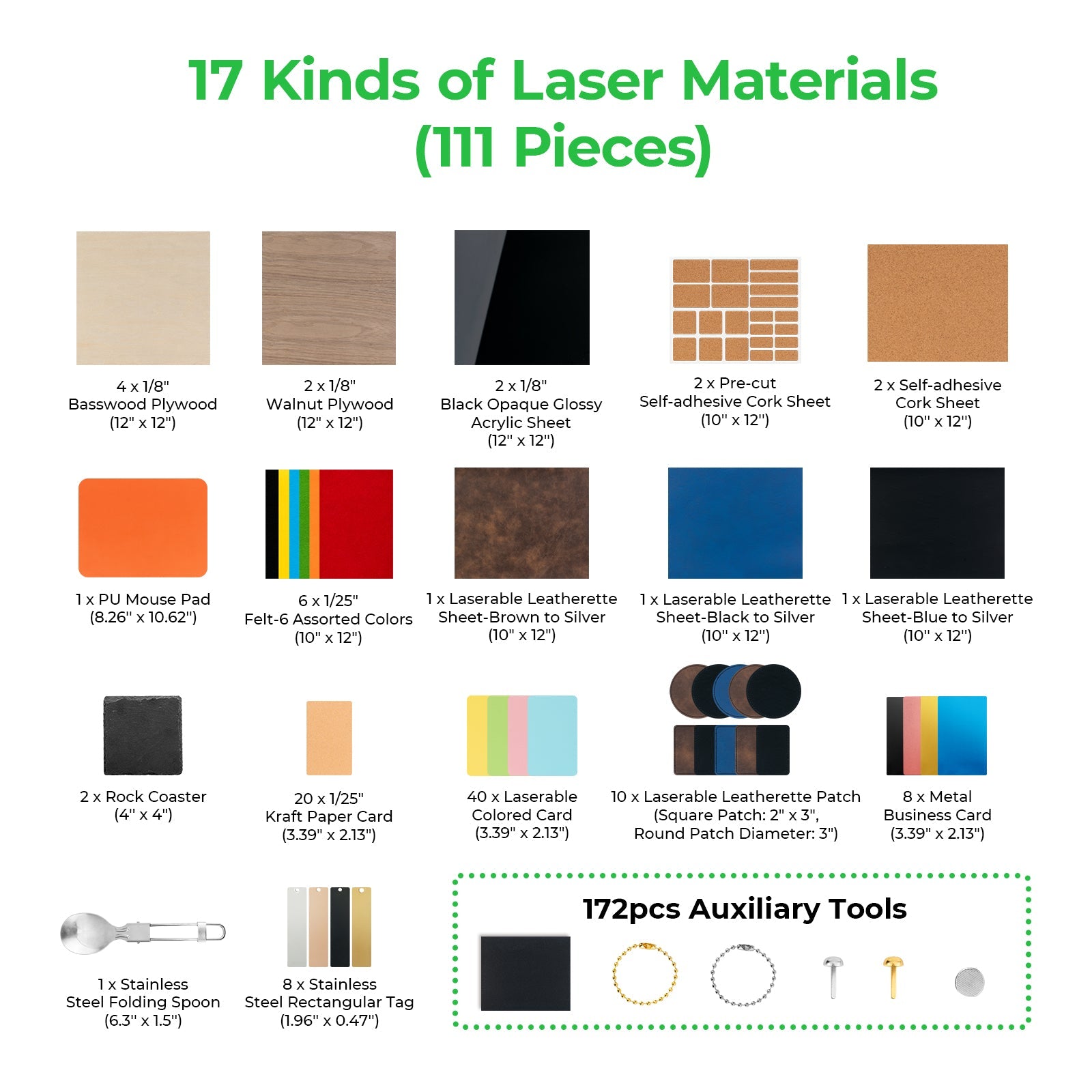 Laser Material Explore Kit (111pcs)