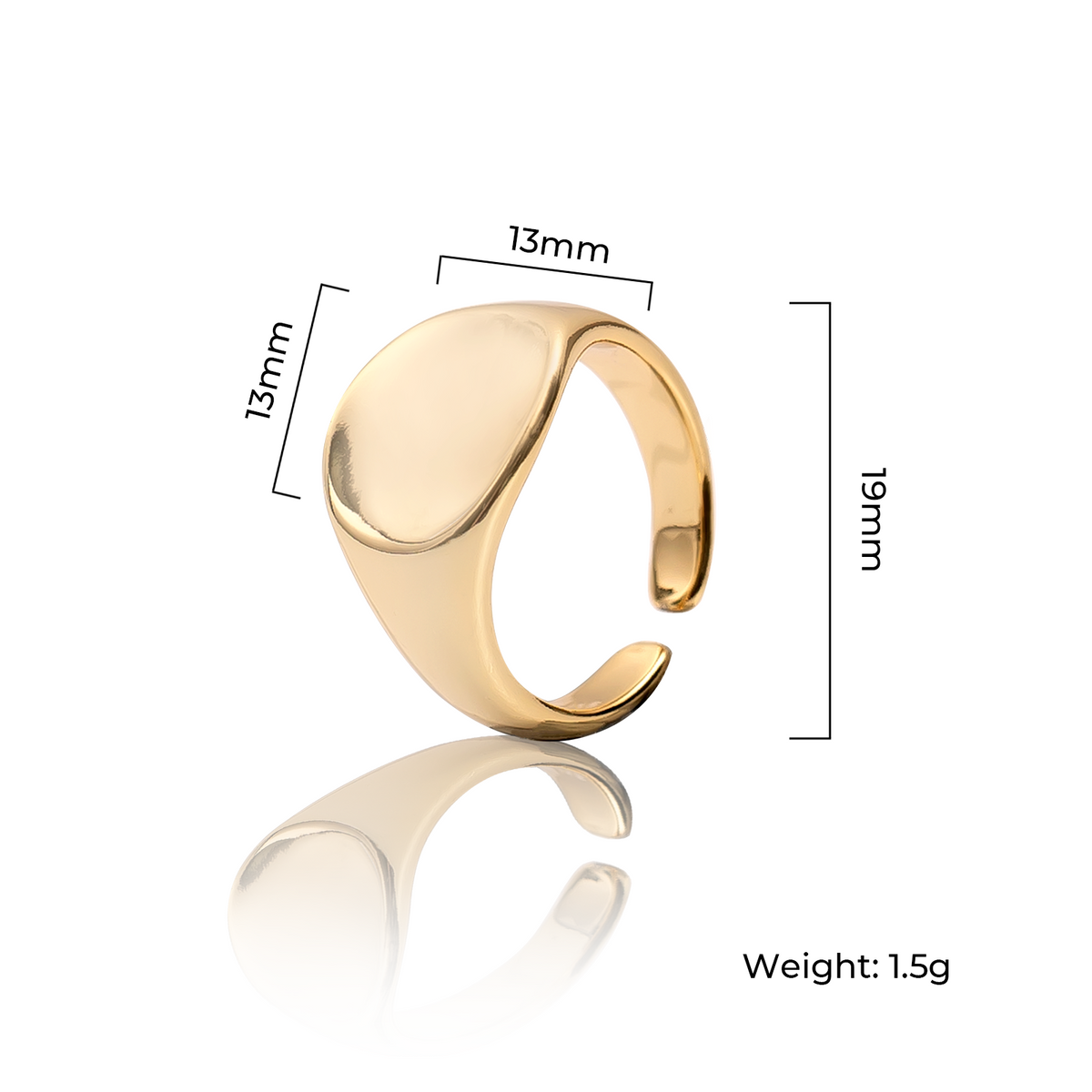 Open Signet Ring Open Adjustable Signet Ring (6pcs)