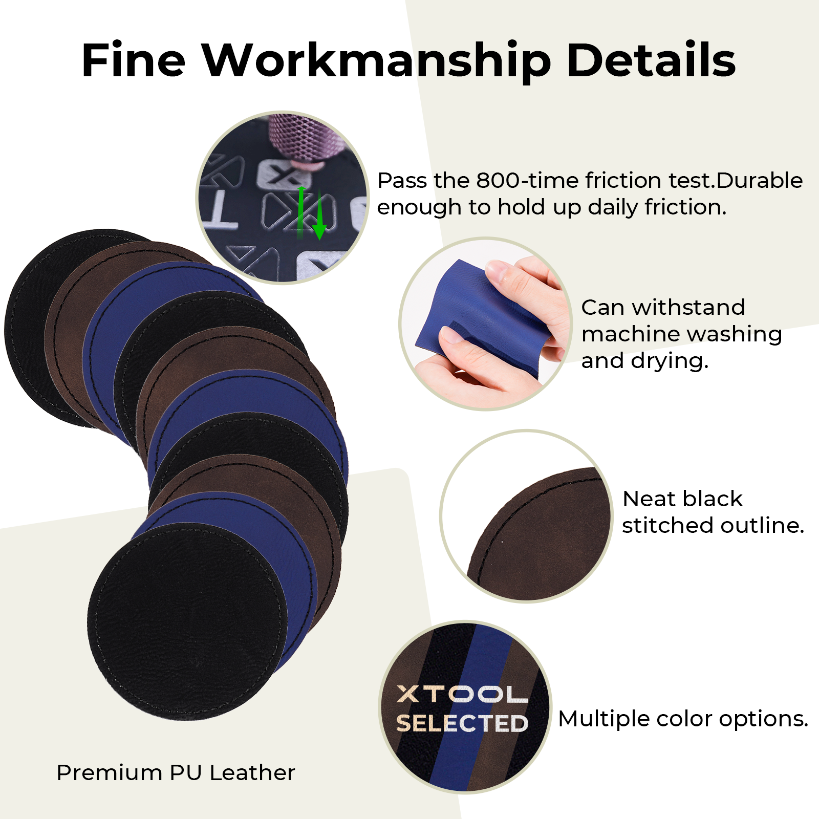 Laserable PU Round Patch (10pcs)